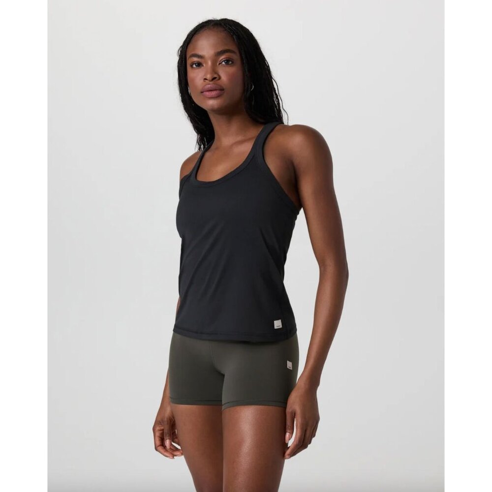 Vuori Women's Lux Performance Tank S Black Stretch Moisture Wicking Lightweight